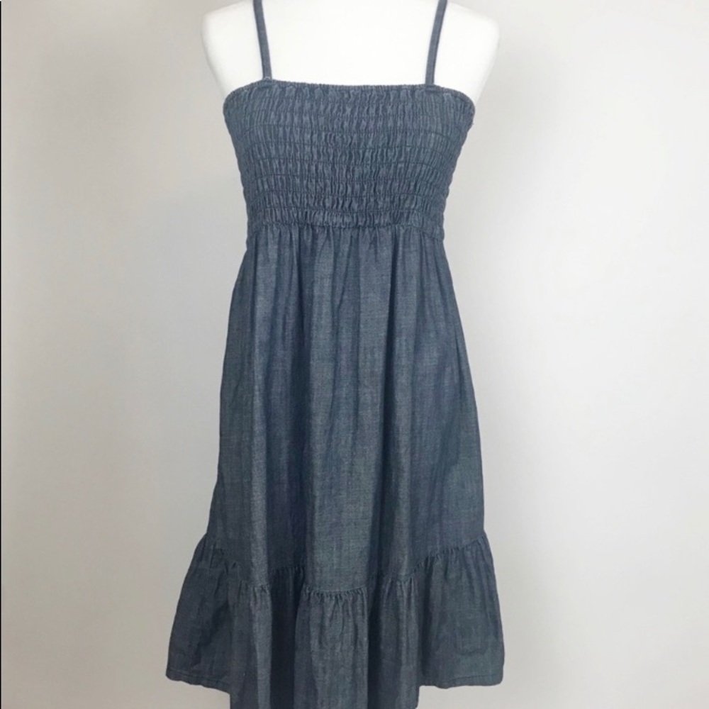 Seven7 | Peplum Ruffle Denim Dress